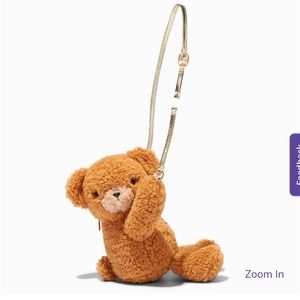 Claire's Club Sherpa Brown Bear Crossbody Bag